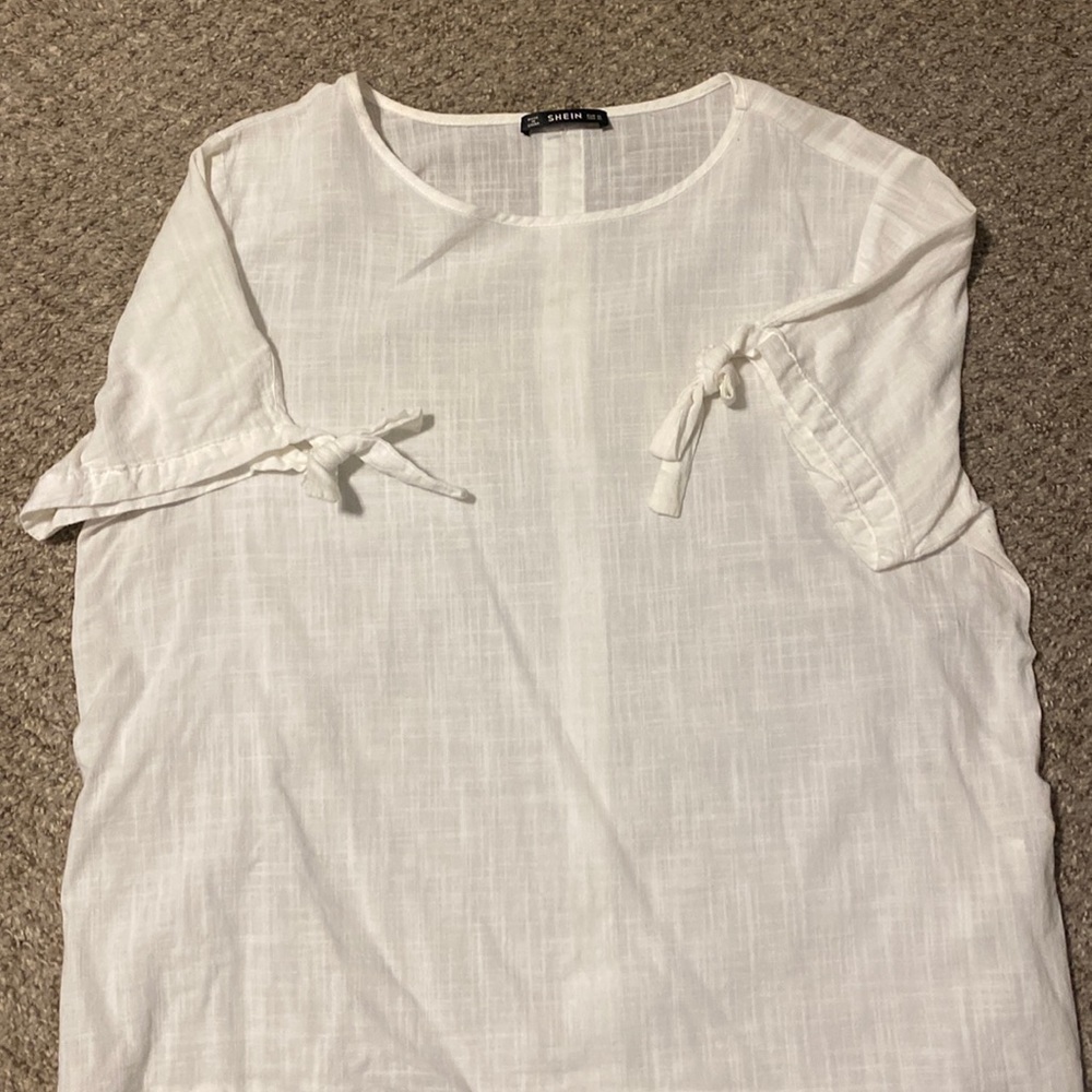 SHEIN XL white blouse, buttons down the back.
